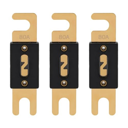 80A ANL Fuse 80 Amp Inline Blade Fuses 32V for Car Audio Inverter Automotive Stereo (3 Count)
