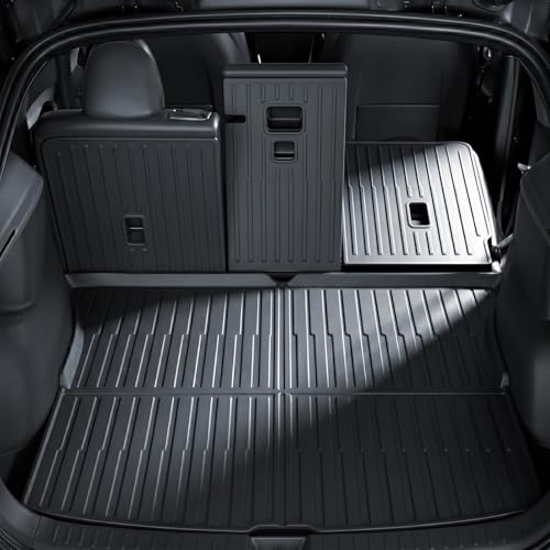 TPE Floor Mats fit for Tesla Model Y Juniper 2026 2025 All Weather TPE Cargo Liner Cargo Trunk Accessories and Cargo Trunk Mats Front Rear Cargo Mat Full Set