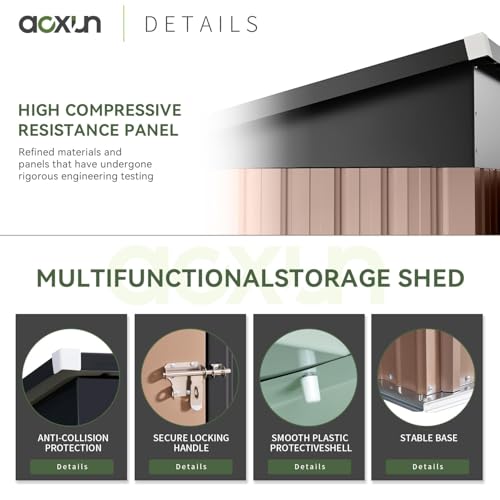 80 CU. FT Outdoor Storage Shed Waterproof Garden Metal Tool Shed