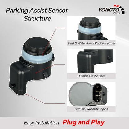 4PCS Reverse Parking Assist Sensors 6MK25TZZAA Backup Bumper Sensor Compatible with Ram 1500 2500 3500 2019
