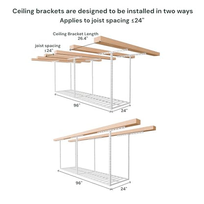 2x8 Garage Storage Overhead Rack Organization