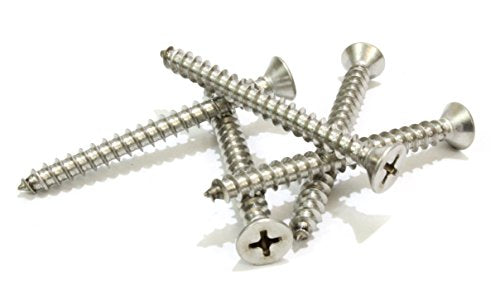 8 X 1'' Stainless Flat Head Phillips Wood Screw (100 Count)
