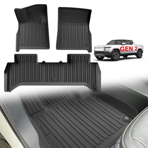All Weather Floor Mats Compatible with Rivian R1T 2025 2026 Anti