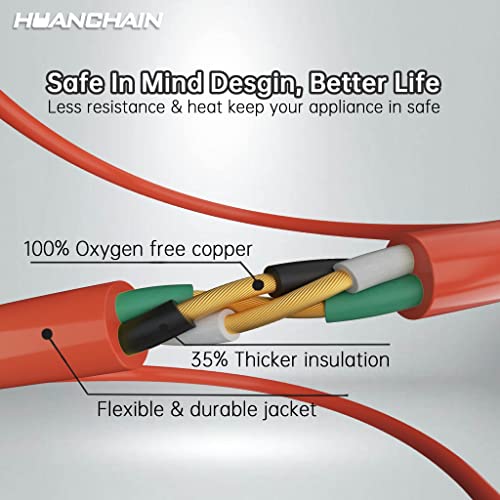 Indoor Outdoor Orange Extension Cord 75 FT Waterproof 16