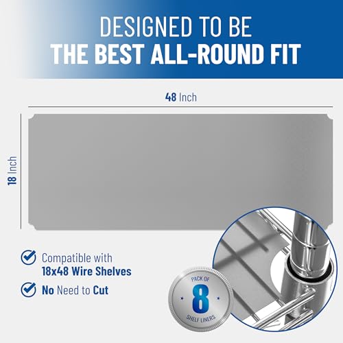 Set of 4 Shelf Liners for Wire Shelf Liner (24 Sq Ft)