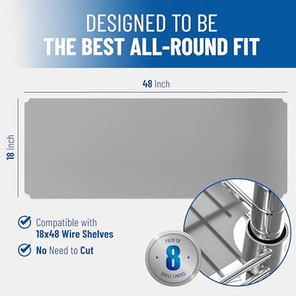 Set of 4 Shelf Liners for Wire Shelf Liner (24 Sq Ft)