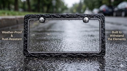Metal License Plate Frames with Rhinestones