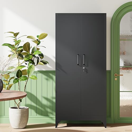 71" H Metal Storage Cabinet with 2 Doors and 4 Shelves