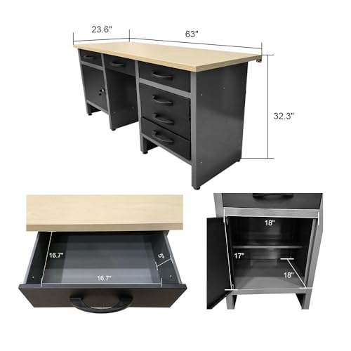 Steel Cabinet Tool Organizer Workbench Set System