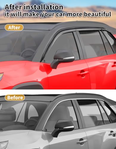 Tape On Window Visors Rain Guards for Toyota RAV4 2019 (6 Count)