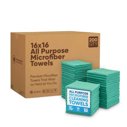 Bulk 16" x 16" All Purpose Microfiber Towels Wholesale (200 Count)