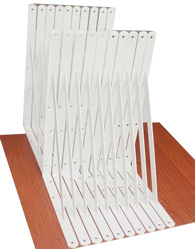 20 Pack L18 x H 12" White Heavy Duty Shelf Brackets with Screws Metal Shelf Brackets Shelf Support Angle Brackets for Shelves L Brackets Heavy Duty Floating Shelf (20 Count)