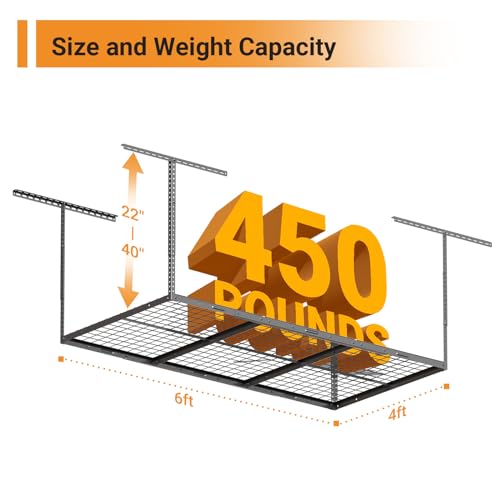 4x6ft Overhead Ceiling Garage Storage Rack