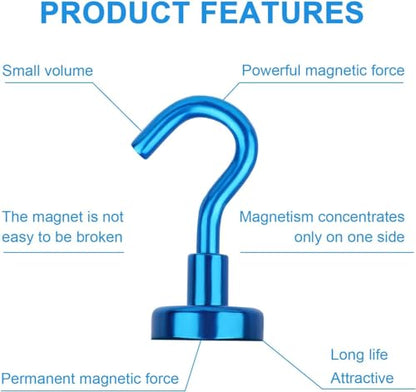 Magnetic Hooks 20pcs 30lbs+ Cruise Essentials 2026 Magnet Hook Blue (20 Count)