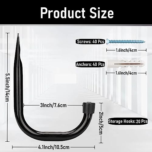 20 Pcs Heavy Duty Garage Storage Utility Hooks (20 Count)