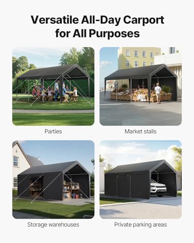 Upgraded 10x20 FT Heavy Duty Carport Canopy with Roll