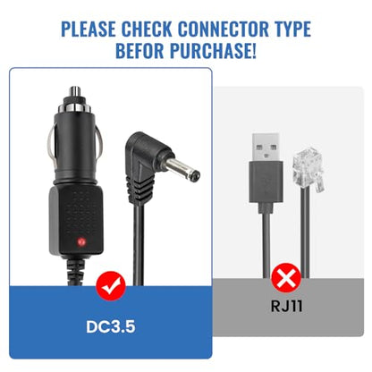 12V Power Cord for Cobra Whistler Radar Detector 6.5ft