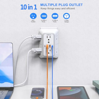 3 Pack Surge Protector Outlet Extender (3 Count)