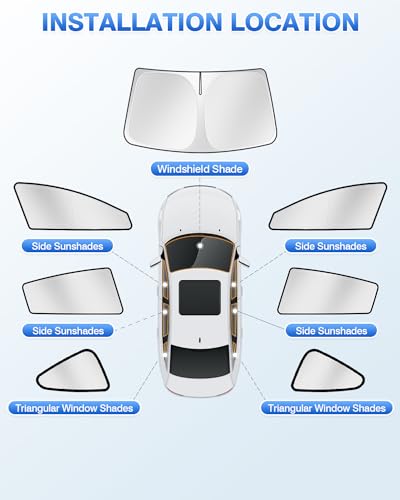 Sunshades for Tesla Model 3 2016 (7 Count)