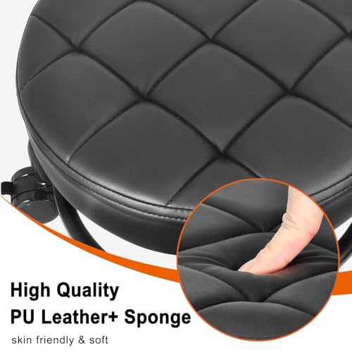 Low Roller Seat Low Height Rolling Stool PU Leather Rolling Stool