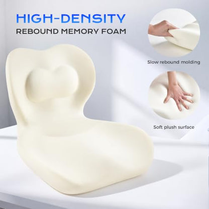Car Seat Cushion and Lumbar Support Pillow One Piece
