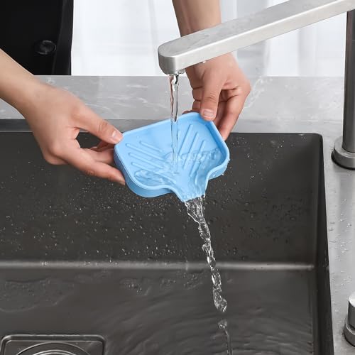 Silicone Soap Dish with Drain Spout