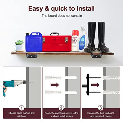 2 Pack Metal Wall Mount Garage Double Storage Hooks (2 Count)