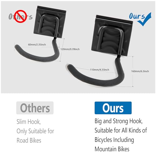 60.36in Vertical Wall Bike Rack Holds 6 Bikes 5 Helmet Hooks