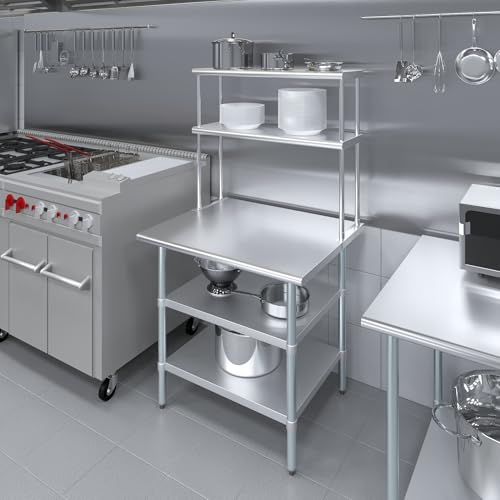 Stainless Steel Work Table with 2 Shelves