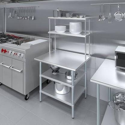 Stainless Steel Work Table with 2 Shelves
