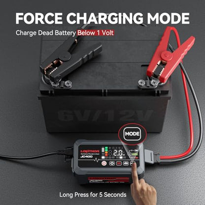 JC400 2A Car Battery Charger and 2500A Jump Starter