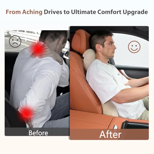 Car Headrest and Lumbar Support Pillow for Car Office Chair