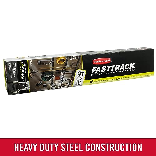 FastTrack Garage Storage Utility Hooks 5 Piece Black All in One Rail Hook Kit and Tool Organizer Heavy Duty for Home