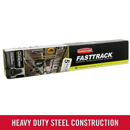 FastTrack Garage Storage Utility Hooks 5 Piece Black All in One Rail Hook Kit and Tool Organizer Heavy Duty for Home