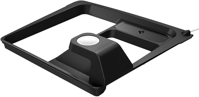 Spigen 3-in-1 Organizer Mount for Tesla Model 3 Highland (Standard, Premium & Performance 2024/25/26) (Watch Charger Not Included) - Uses Wireless Charging Pad - Charge iPhone, AirPods, Apple Watch