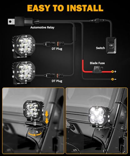 XP Ultra Series 3 Inch LED Pods 9600LM Spot Beam Offroad Lights (2 Count)