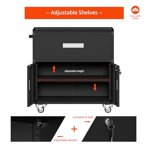 Metal Garage Storage Cabinet with Wheels
