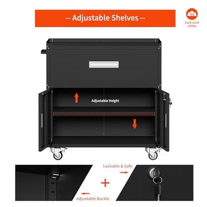 Metal Garage Storage Cabinet with Wheels