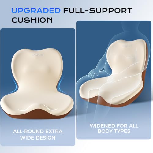 Car Seat Cushion and Lumbar Support Pillow One Piece