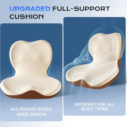 Car Seat Cushion and Lumbar Support Pillow One Piece
