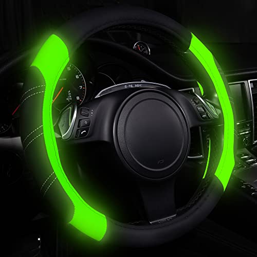 Line Rider Microfiber Leather Sporty Steering Wheel Cover Universal Fits for 95% Truck