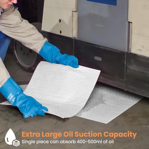 Oil Only Absorbent Pads 17.5" x 13.5" Heavyweight Oil Absorbing Mats