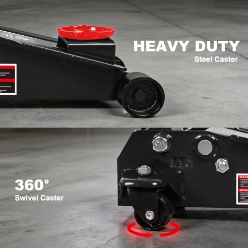 Floor Jack 3 Ton Capacity Fast Lift Service Jack Steel Heavy Duty Hydraulic Car Jack Black