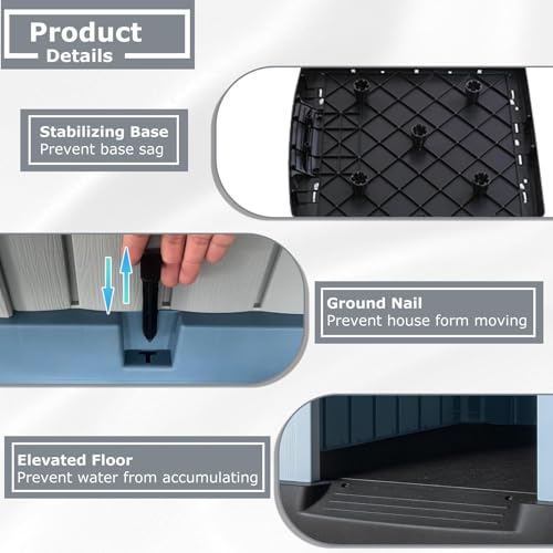 Durable Waterproof Plastic Dog House for Small to Medium Sized Dogs