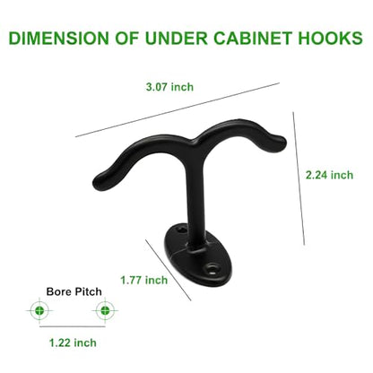 10 Pcs Zinc Alloy Ceiling Double Hook Cabinet Wardrobe Coat Towel Hat Hook Hooks Under Cabinet Shelf (10 Count)