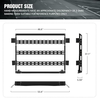 Bronco Half Short Roof Rack Rear Cargo Basket with 2 Pcs Led Light Bars Compatible for 2021