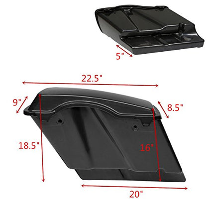 Motorcycle 5" Stretched Saddlebags Fit For Harley Touring 1993