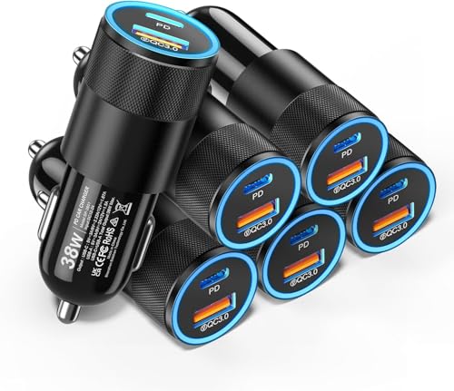 6 Pack USB C Car Charger (6 Count)