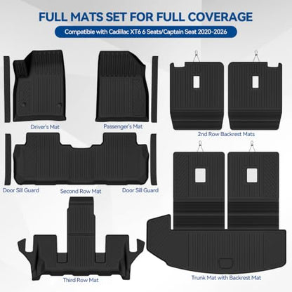 Custom Fit Floor Mats for Cadillac XT6 6 Seats