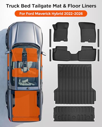Floor Mats Truck Bed Tailgate Mat for Ford Maverick Hybrid 2022
